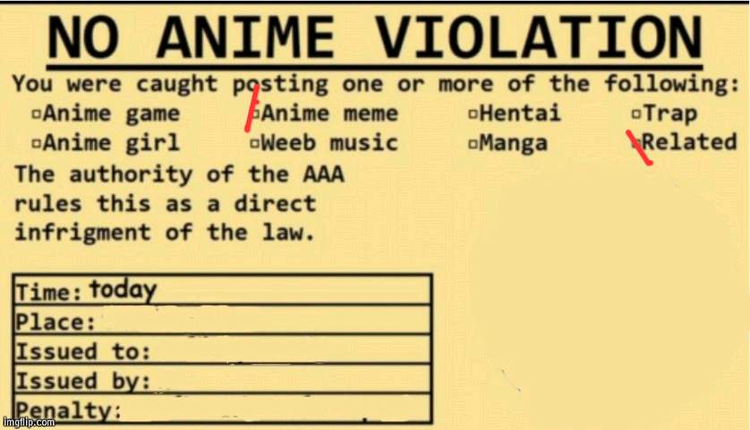 NO ANIME ALLOWED | image tagged in no anime allowed | made w/ Imgflip meme maker