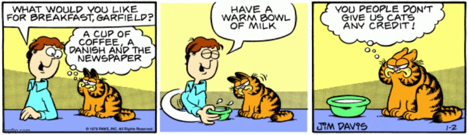garfield comic from 2/1/1979, notice it says ''danish'' | made w/ Imgflip meme maker