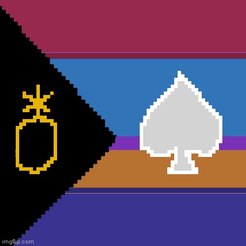 Randomly decided to combine the bisexual, non-binary, aroace and demisexual flag together. I hope y'all like it. | made w/ Imgflip meme maker