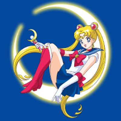 Sailor Moon sitting on moon Blank Meme Template
