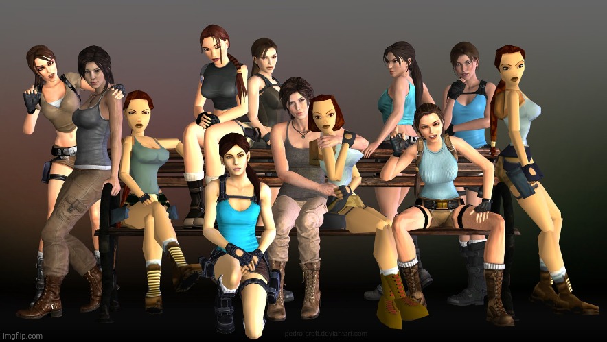 Lara Croft and Company! | image tagged in lara croft and company | made w/ Imgflip meme maker