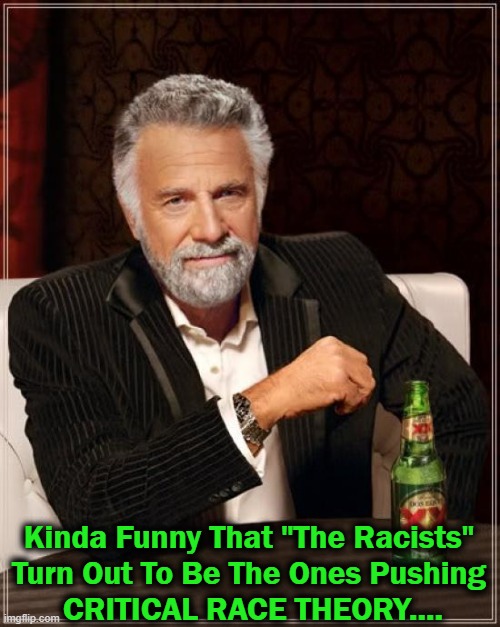 So Glad I Use My Brain To Think Rather Than My Emotions . . . . | Kinda Funny That "The Racists" 
Turn Out To Be The Ones Pushing 
CRITICAL RACE THEORY.... | image tagged in the most interesting man in the world,liberalism,leftism,crt,the real racists | made w/ Imgflip meme maker