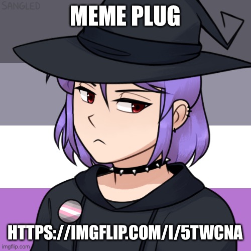 MEME PLUG; HTTPS://IMGFLIP.COM/I/5TWCNA | image tagged in acid's picrew template | made w/ Imgflip meme maker