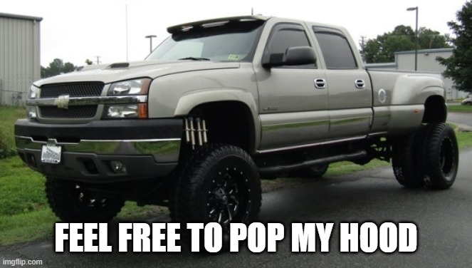 cateye chevy | FEEL FREE TO POP MY HOOD | image tagged in cateye chevy | made w/ Imgflip meme maker