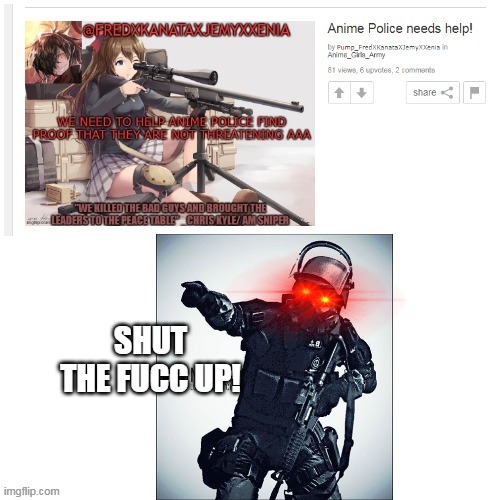 FUCC AGA! | image tagged in anti anime,a t f | made w/ Imgflip meme maker
