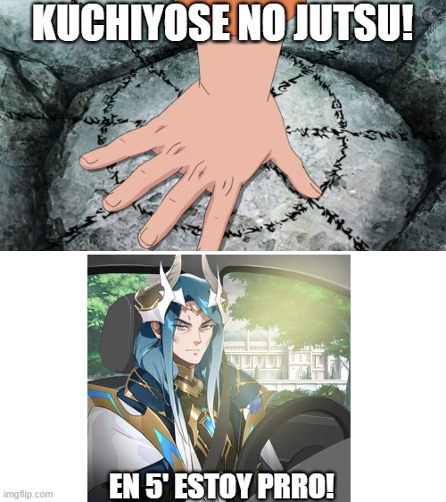 Summoneando a Mort | KUCHIYOSE NO JUTSU! EN 5' ESTOY PRRO! | image tagged in epic seven | made w/ Imgflip meme maker