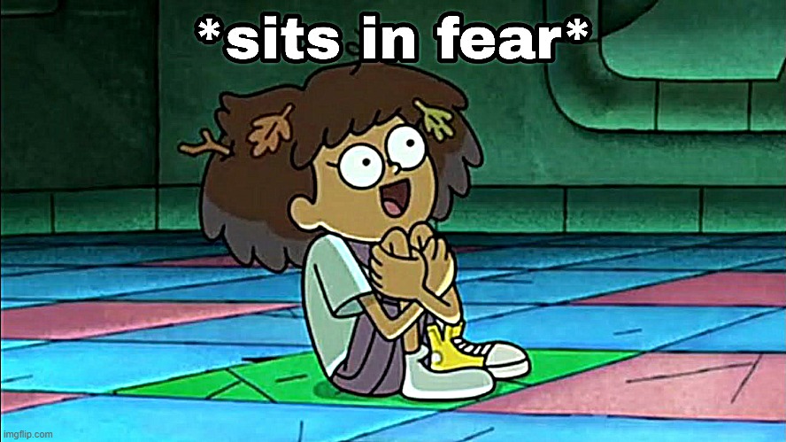 Anne Sits in fear | image tagged in anne sits in fear | made w/ Imgflip meme maker