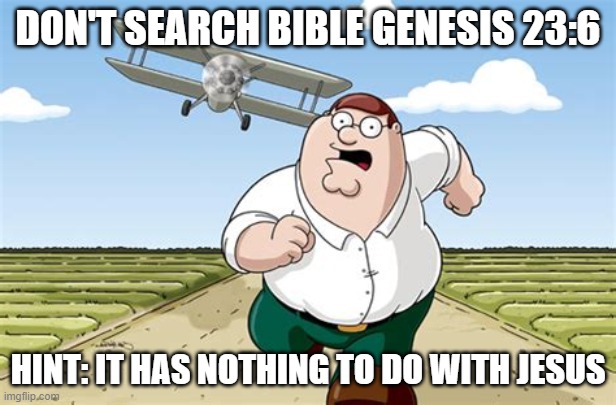 no jeSUS | DON'T SEARCH BIBLE GENESIS 23:6; HINT: IT HAS NOTHING TO DO WITH JESUS | image tagged in worst mistake of my life,among us | made w/ Imgflip meme maker