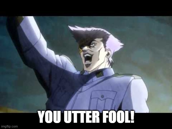 von Stroheim | YOU UTTER FOOL! | image tagged in von stroheim | made w/ Imgflip meme maker