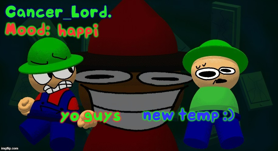 rate it 1-10 | happi; new temp :); yo guys | image tagged in bambi bandu and unfairness temp | made w/ Imgflip meme maker