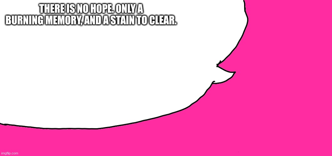 THERE IS NO HOPE. ONLY A BURNING MEMORY, AND A STAIN TO CLEAR. | made w/ Imgflip meme maker