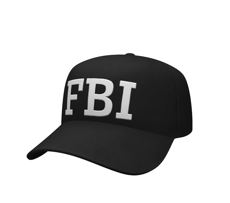 High Quality FBI hat transparent background sideview Blank Meme Template