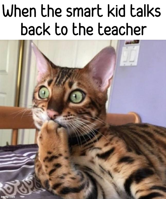 Back talk | When the smart kid talks 
back to the teacher | image tagged in teachers,school | made w/ Imgflip meme maker