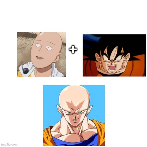 Blank Transparent Square | + | image tagged in memes,blank transparent square,goku,one punch man,saitama,anime | made w/ Imgflip meme maker