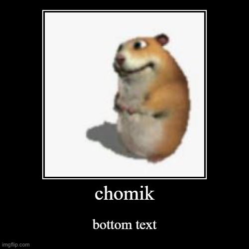 chomik | image tagged in funny,demotivationals,hamster,bottom text | made w/ Imgflip demotivational maker