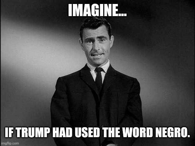 I think our country would be on fire. | IMAGINE... IF TRUMP HAD USED THE WORD NEGRO. | image tagged in memes | made w/ Imgflip meme maker