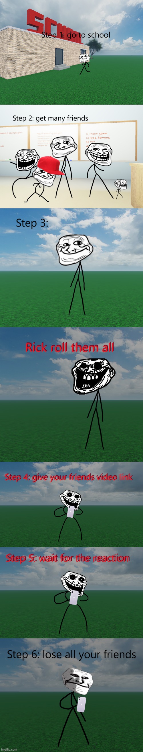 Rick rolling is destroying friendship | image tagged in rick roll,trollface,trollge,memes | made w/ Imgflip meme maker