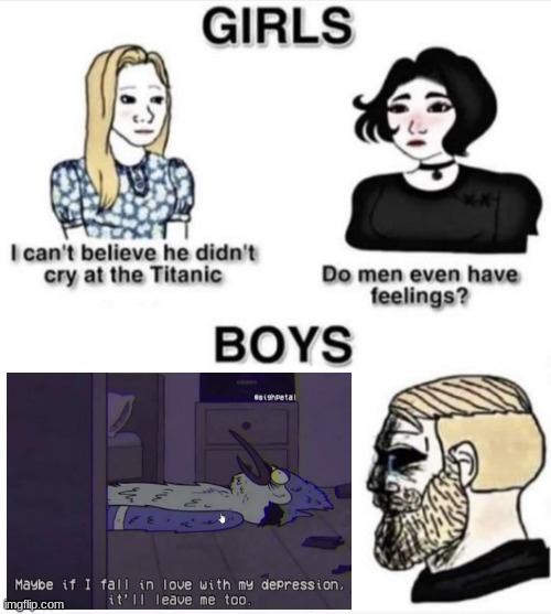 F | image tagged in do men even have feelings,memes | made w/ Imgflip meme maker