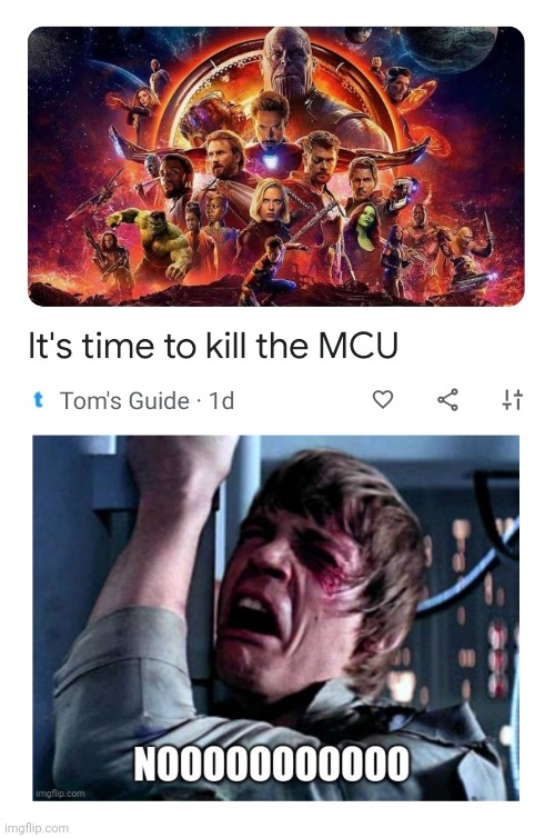 Marvel Upon This Opinion | image tagged in mcu,kill,opinion,luke skywalker | made w/ Imgflip meme maker
