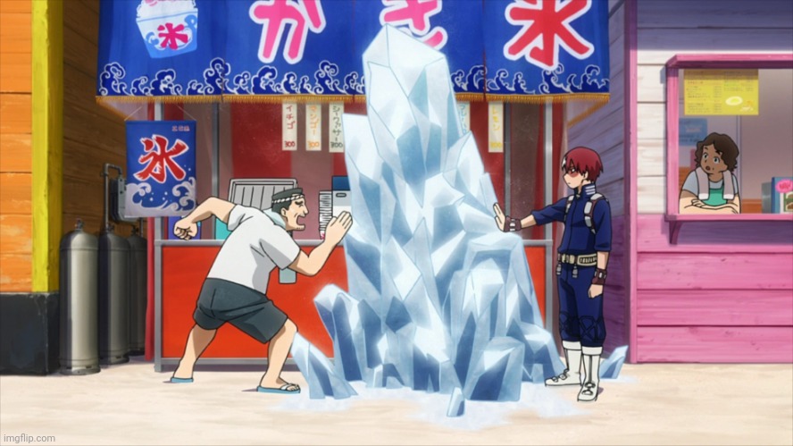 Shoto donates ice | image tagged in shoto donates ice | made w/ Imgflip meme maker