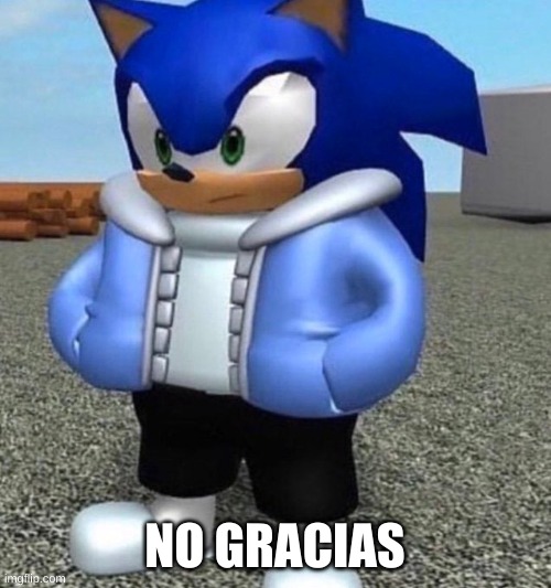 Sonic sans undertale | NO GRACIAS | image tagged in sonic sans undertale | made w/ Imgflip meme maker