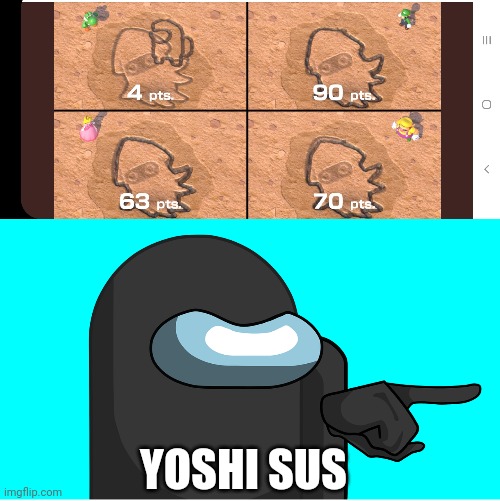 YOSHI'S PLAYING THE WRONG GAME | YOSHI SUS | image tagged in among us,there is 1 imposter among us,sus,super mario bros | made w/ Imgflip meme maker