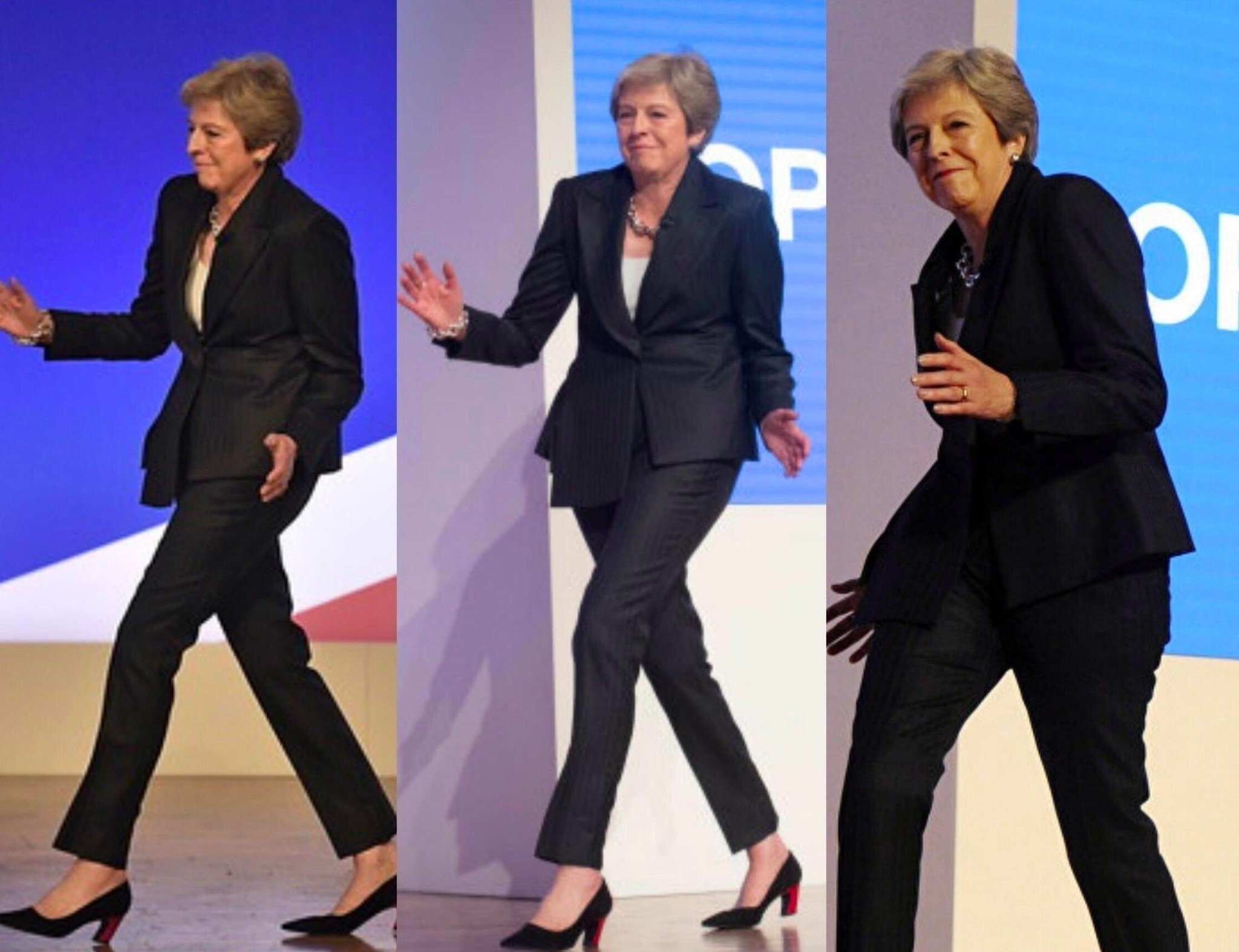 High Quality Walking on Stage Blank Meme Template