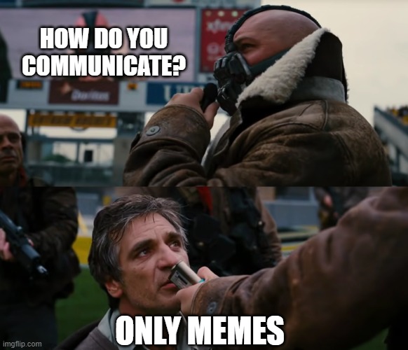 Only memes | HOW DO YOU COMMUNICATE? ONLY MEMES | image tagged in only me | made w/ Imgflip meme maker