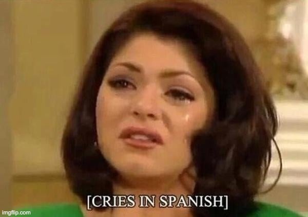 Cries in Spanish | image tagged in cries in spanish | made w/ Imgflip meme maker