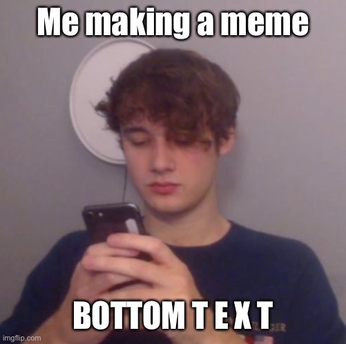 Sorry ;-; | Me making a meme; BOTTOM T E X T | image tagged in wilbur soot | made w/ Imgflip meme maker