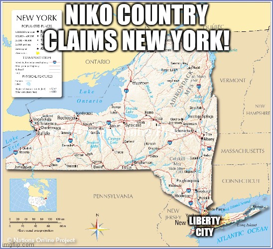 NIKO COUNTRY CLAIMS NEW YORK! LIBERTY CITY | made w/ Imgflip meme maker