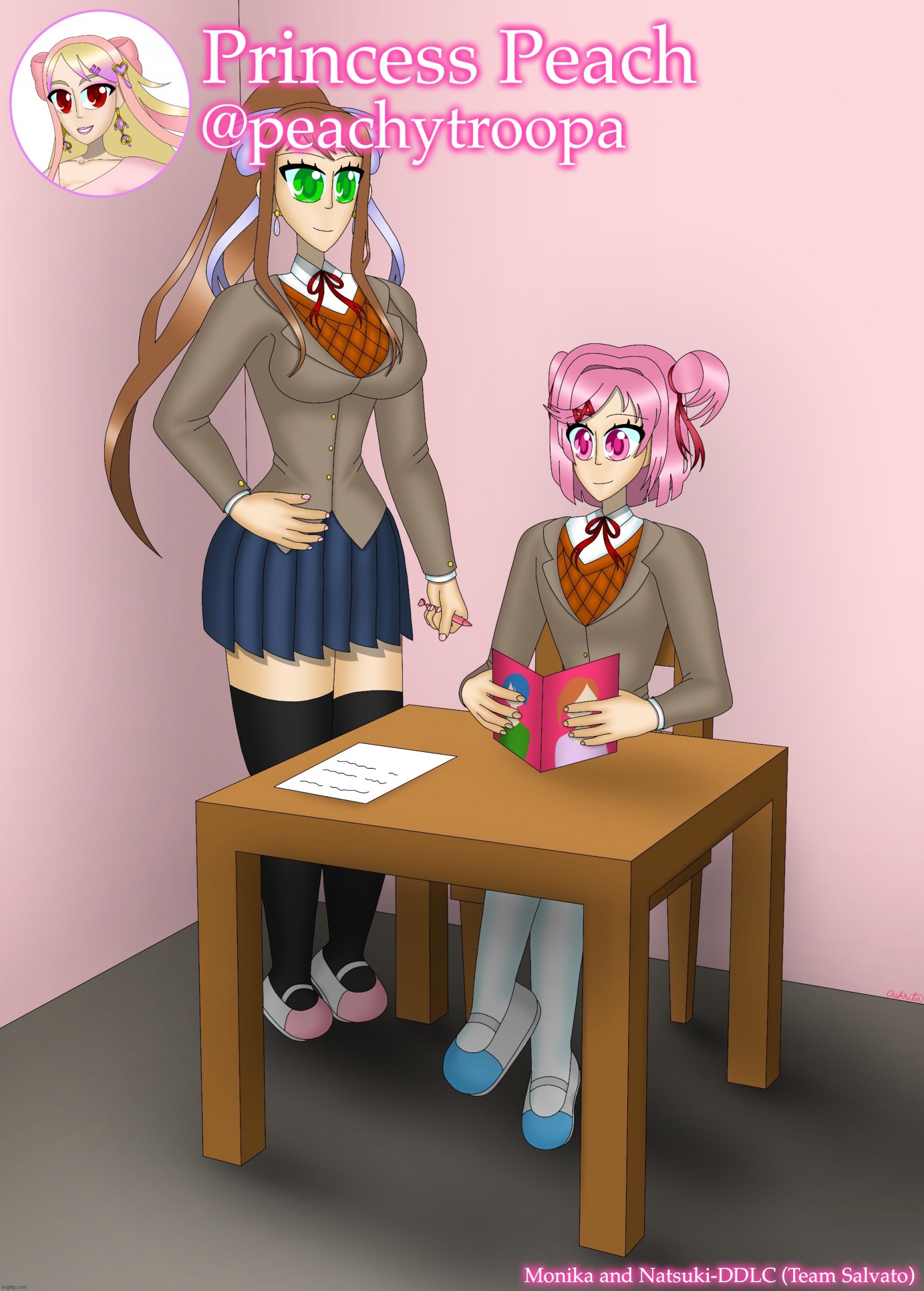 High Quality Monika and Natsuki Blank Meme Template