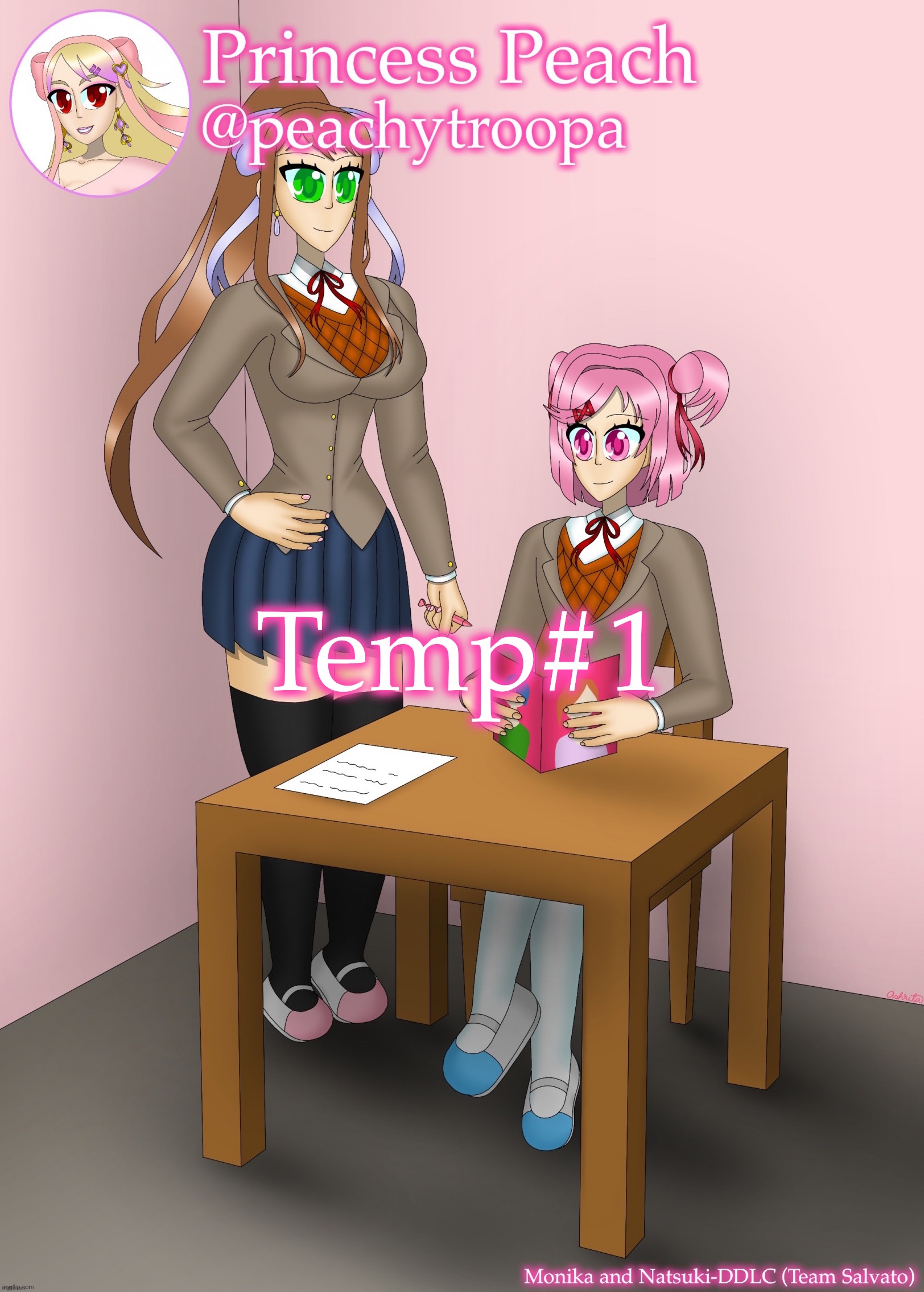 Monika and Natsuki | Temp#1 | image tagged in monika and natsuki | made w/ Imgflip meme maker