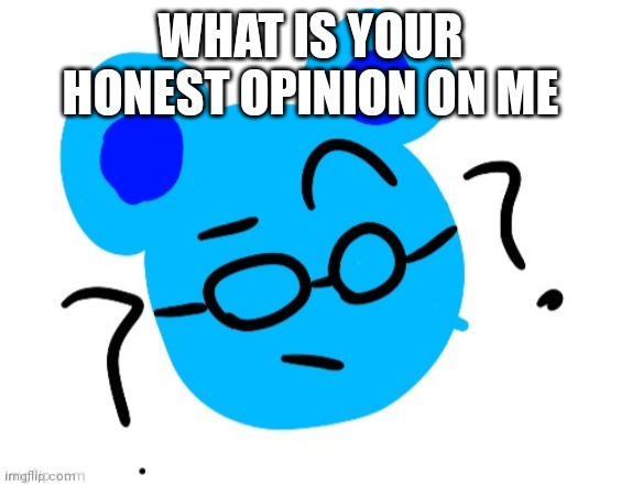 Jummy confused | WHAT IS YOUR HONEST OPINION ON ME | image tagged in jummy confused | made w/ Imgflip meme maker