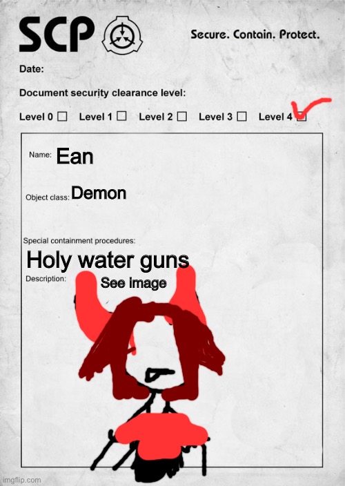 Pov: you see this nailed to a tree. (Medieval and magic allowed, any roleplay, erp must be done in memechat) | Ean; Demon; Holy water guns; See image | image tagged in scp document,roleplaying | made w/ Imgflip meme maker