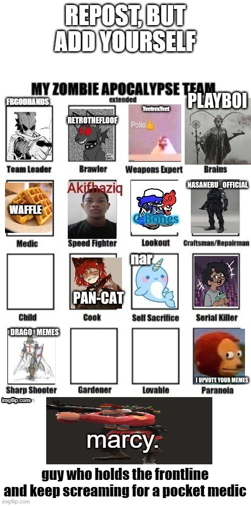 mEDIC!! | marcy. guy who holds the frontline and keep screaming for a pocket medic | made w/ Imgflip meme maker