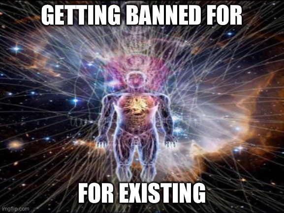 GETTING BANNED FOR FOR EXISTING | made w/ Imgflip meme maker