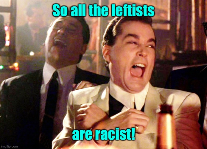 Good Fellas Hilarious Meme | So all the leftists are racist! | image tagged in memes,good fellas hilarious | made w/ Imgflip meme maker