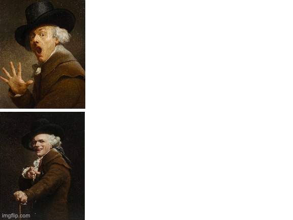 Ducreux Hotline Bling | image tagged in blank white template,joseph ducreux,drake hotline bling | made w/ Imgflip meme maker