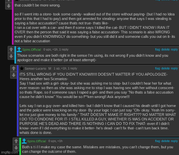 okay okay okay- Here. solve this argument who's right (spire feel free to persuade people who comment if you'd like) | made w/ Imgflip meme maker