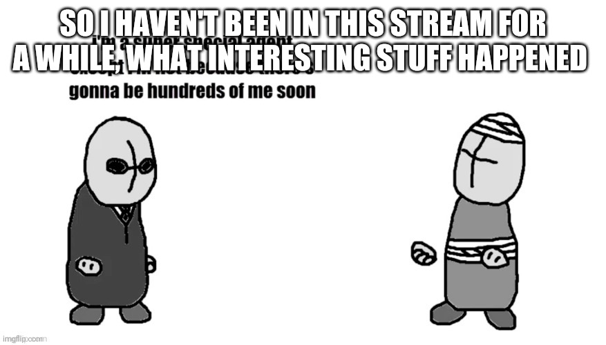 my past usernames were rhm_offical and new_black_offical | SO I HAVEN'T BEEN IN THIS STREAM FOR A WHILE, WHAT INTERESTING STUFF HAPPENED | image tagged in im a special agent | made w/ Imgflip meme maker