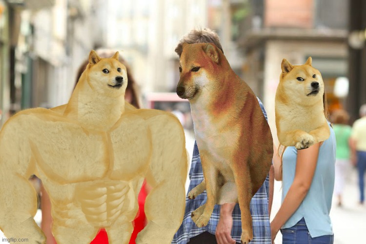 cheems has a very complicated love life | image tagged in buff doge,cheems,doge | made w/ Imgflip meme maker