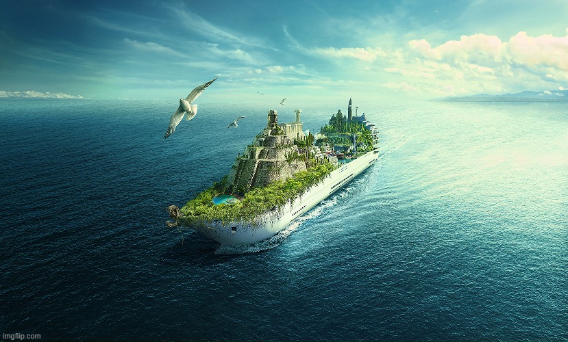 is it a boat or an island? | image tagged in awesome | made w/ Imgflip meme maker