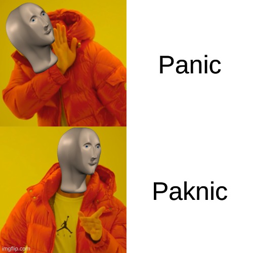 Drake Hotline Bling | Panic; Paknic | image tagged in memes,drake hotline bling | made w/ Imgflip meme maker