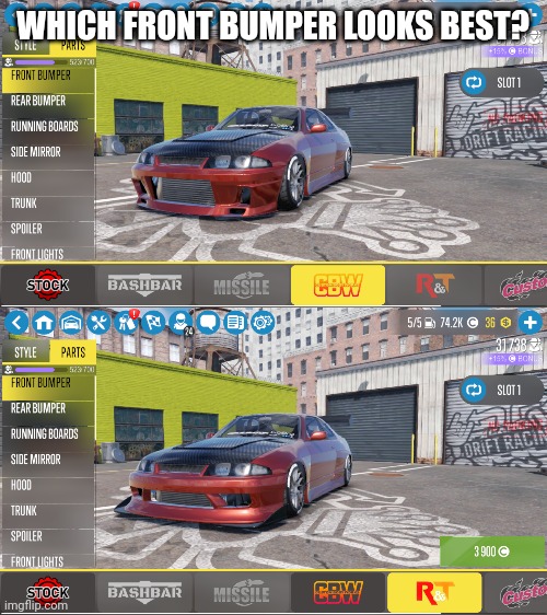 WHICH FRONT BUMPER LOOKS BEST? | made w/ Imgflip meme maker