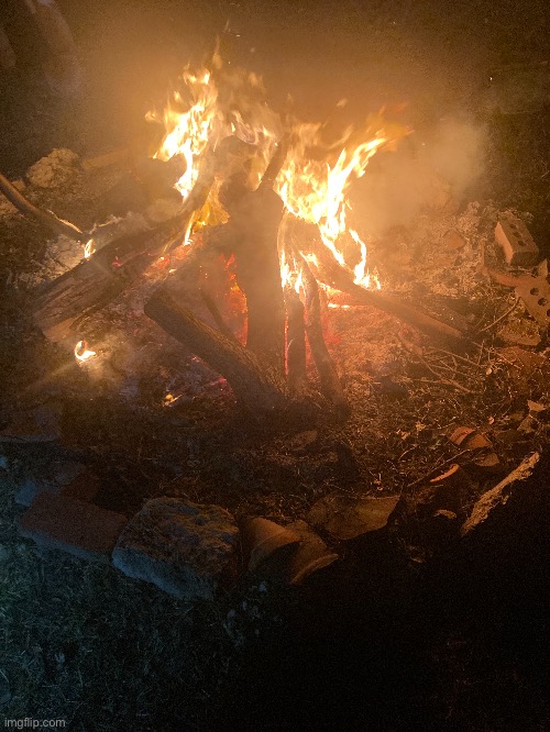 Here’s a photo I took of a fire that I had made | made w/ Imgflip meme maker