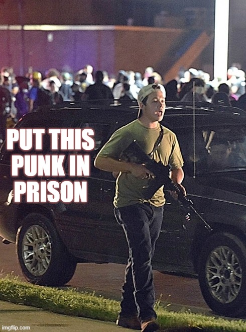 KYLE DESERVES PRISON | PUT THIS  PUNK IN 
PRISON | image tagged in kyle deserves prison,kyle rittenhouse,murderer,punk,rittenhouse is guilty | made w/ Imgflip meme maker