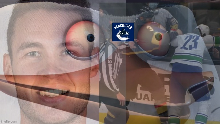 if you follow hockey you might get this. brayden mcnadd gave the canucks PTSD last game | image tagged in hockey,madagascar,ptsd,knights,vancouver | made w/ Imgflip meme maker