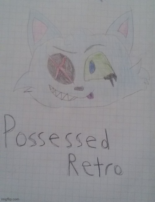 Possessed Retro (art by me -- dang I'm actually proud of this :00) | image tagged in furry,drawing | made w/ Imgflip meme maker