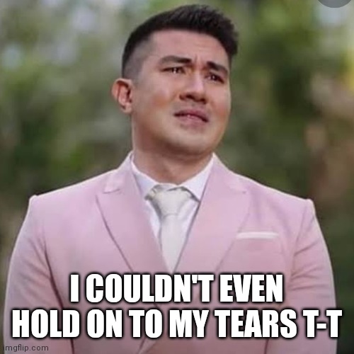 Luis Manzano Crying V2 | I COULDN'T EVEN HOLD ON TO MY TEARS T-T | image tagged in luis manzano crying v2 | made w/ Imgflip meme maker